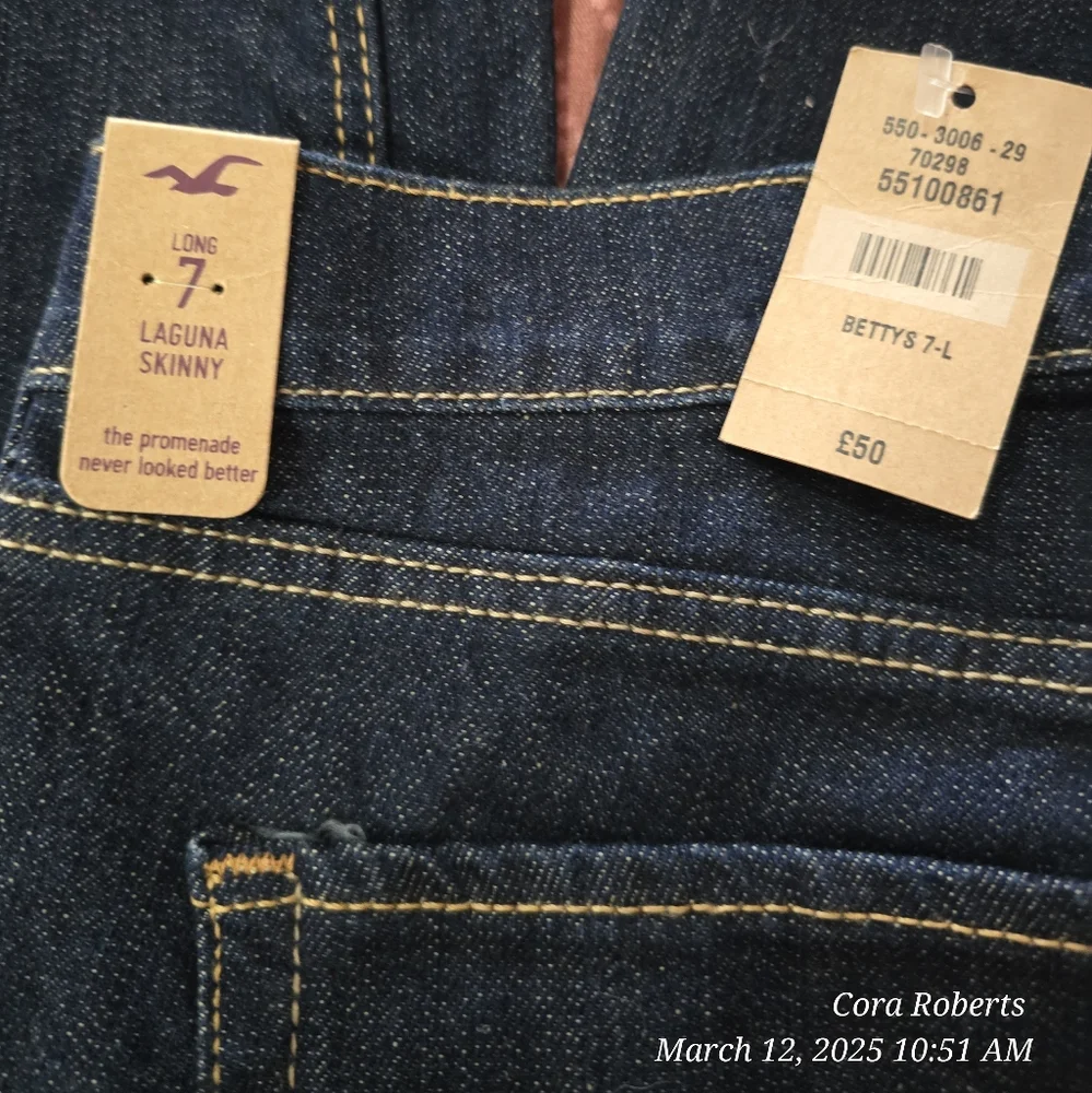 Hollister Laguna Jeans Size 7 Long 34" Inseam - Picture 8 of 8